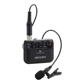 Zoom F2 라발리에 레코더 핀마이크 녹음기 영화 콘텐츠 제작용