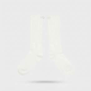 PIV’VEE Label Detail Ribbed Socks (cloud white)