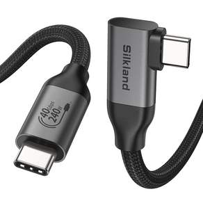 실크랜드 썬더볼트3/4 호환 USB4.0 케이블 C타입-C타입 8K 240W 40Gbps 고속충전 데이터 ㄱ자 90도 케이블