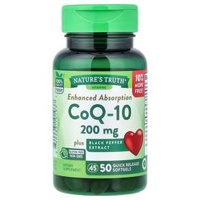 아이허브 Natures Truth (네이처스 트루스) CoQ-10 흡수력 강화 200mg 속방형 소프트젤 50정