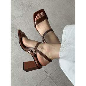 노이에 여성 리얼 소가죽 착화감좋은 7cm 키높이 스트랩샌들 가죽샌들 슬링백