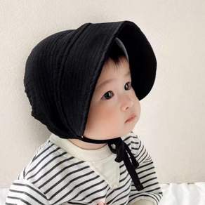아기 거즈 모자 소피 보넷 블랙