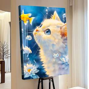votgl 보석십자수 캔버스형 DIY 액자형 풍경 인물 꽃식물50x40cm