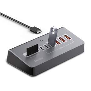베이직기어 버티컬 8in1 C타입 10Gbps USB 멀티허브