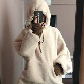 여성 몽글몽글 보아털 소재 부드러운 캐주얼 후드티 ssf1536qq