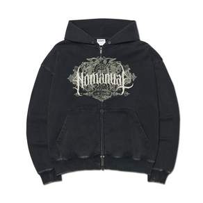 노매뉴얼 NOMANUAL DARK CREST 후드 집업 - WASHED BLACK 202692