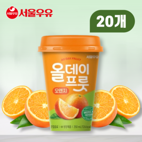 서울우유 올데이프롯 250ml 오렌지 20개 교회 관공서 카페 행사 대량 소량 납품