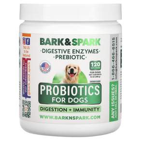 건강챙기세요 Bark&Spark 반려견용 프로바이오틱 치킨 소프트츄 120개 288g(10oz) 백살까지오래오래