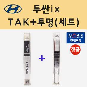 순정품 현대 투싼ix TAK 그레이티타늄 붓펜 페인트 + 투명마감용붓펜 8ml