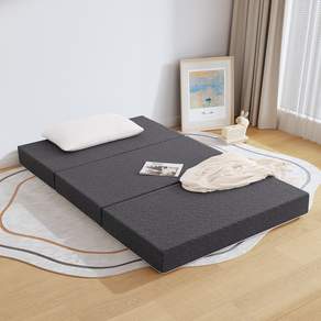 포근방 편안함 3단 접이식 메모리폼 매트리스 75X200X10CM 단단한 허리 지지 고밀도 토퍼 바닥 원룸용 + 캠핑 게스트용