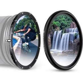 JJC 트루 컬러 49mm ND 필터 키트 가변 ND2.5 - 1000 1 10 스톱 색상 이동 없음 X 크로스 비네팅 2부 디자인 5 VND + ND32 고정 다중 코팅 중성
