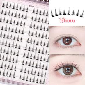 Winkii 노글루 속눈썹 자연스러운 데일리 아이래쉬 포근썸 10mm 풀 필요없음 100모 대용량