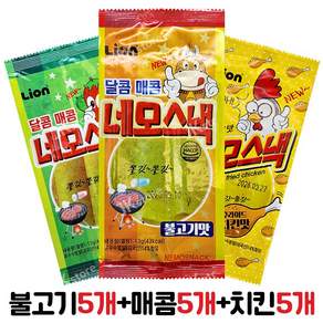 네모스낵 매콤 불고기 치킨 13G 3종 (20+20+20) 총60개 추억의 불량식품 쫀드기 옛날간식