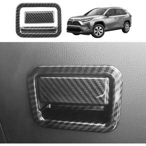 Toyota RAV4용 YOFAMO ABS 카본 파이버 그레인 기어 변속 노브 프로텍터 커버 트림 헤드 스티커20192022 Glove Storage Box Handle Cover
