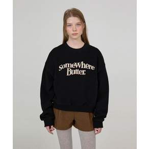 [매장정품] 썸웨어버터 SOMEWHEREBUTTER Boucle Wave Logo Sweatshirt - Black S4WTS05BKF 2290552