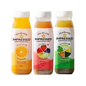 이젠서진 임프레스드 착즙주스 3종(오렌지+베리블리스+그린스프림) 300ml 12개