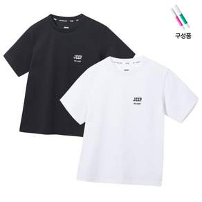 지프 JEEP 키즈 아동 어린이 반팔 티셔츠 남녀공용 반팔티 1+1 화이트 블랙 2팩(싹스틱 구성)