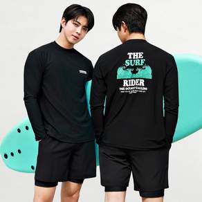 [자체제작] 서프라이더 남성 상하의 2장세트 긴팔수영복 래쉬가드 자외선차단 체형커버 오버핏 루즈핏 빅사이즈/SURFRIDER