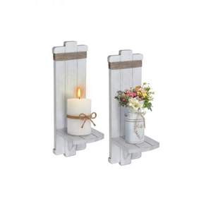 알파툴 수제 목재 양초 벽걸이 세트 2개 농장풍 벽 장식 3474587