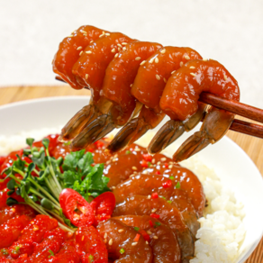 [오늘출발] 훈훈수산 매운양념 깐새우장+간장 깐새우장 밥 반찬 새우장 세트 (총 600g)