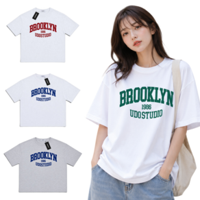 [백화점출고] 언더오프 반팔티 화이트 면티 UNDER OFF 오버핏 루즈핏