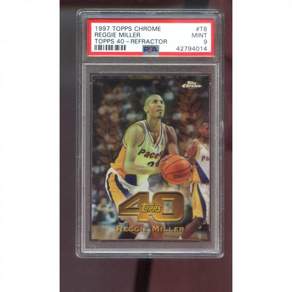 199798 탑스 크롬 40 REFRACTOR T8 레지 밀러 PSA 9 등급 농구 카드 NBA 9798 19971998 인디애나 페이서스 INSERT