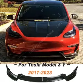 테슬라 모델3 Y 2017-2023 카본 룩 앞 범퍼 립 디퓨저 바디 키트 호환