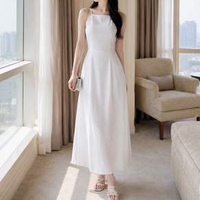 글램디브 세룬느 휴양지 스퀘어넥 핀턱 맥시원피스 AD0579