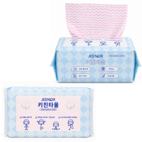 JEENOR 주방 행주 뽑아쓰는 키친타올형 핑크