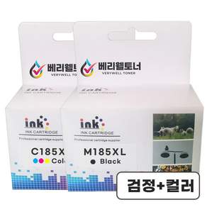 (특대용량) 검정+컬러 잉크세트 INK-M185 C185 XL SL-J1680 J1683 J1685 J1780W J1780DW J1785W 호환