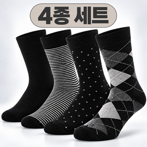조이하우스 남성 신사 장목 정장양말 4켤레