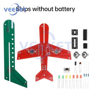 LED 플래싱 회로가 포함된 DIY 비행기 키트 - NE555 CD4017 전자 프로젝트 납땜 연습 교육 및 엔터테인먼트 세트