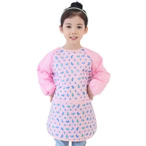 플리에 여아용 긴소매 앞치마
