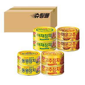 동원 참치캔 90g 살코기2+고추참치2+야채참치2+매운고추2