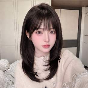 벨살 가발 여성 패션 전체 쇄골 자연스러운 통가발
