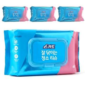 스카트 잘 닦이는 다목적 99플러스 청소물티슈 60p