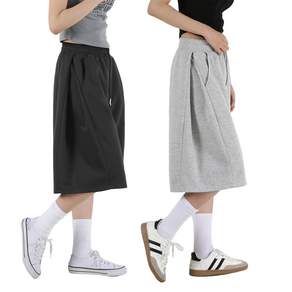 오버나인 여자 여성 여름용 롱 숏 기장선택 키큰녀 키작녀 5부 7부 스웻팬츠 핀턱 밴딩 트레이닝 버뮤다 반바지 팬츠 OV-53