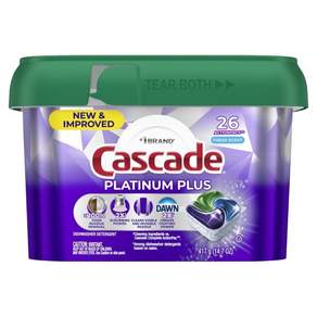 Cascade 플래티넘 플러스 식기세척기용세제 프레시 센트 26개입
