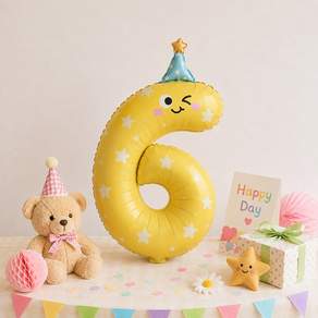 이벤트홀릭 고깔모자 빅 숫자풍선 생일파티 대형 은박풍선