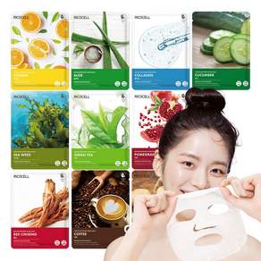 리코셀 1일1팩 촉촉순한 마스크팩23ml 10종x10매 총100장 2번세트