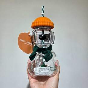 스타벅스 펌킨 피너츠 글라스 콜드컵 텀블러 591ml 쇼핑백 세트 2026 스누피 콜라보