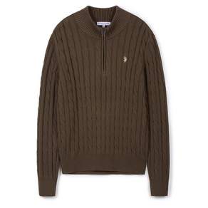 [USPA] 남성 하프 반집업 니트_(브라운)_MP25-KT412BR