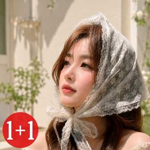 소미덴 헤어 커치프 레이스 두건 플라워 헤드 스카프