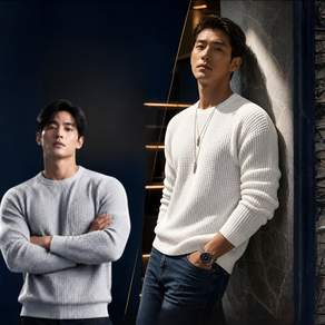 프리미엄 와플 코튼 긴팔티 빅사이즈 남자 상의 빅사이즈 남자 상의