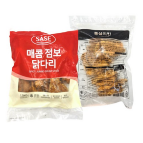 사세 2종 세트 / 매콤점보 닭다리 1개 통살치킨 1개