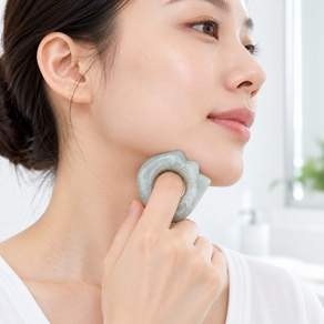 천연 옥 반지 괄사 마사지 바디 얼굴 리프팅 두피 괄사 마사지기 안마기 지압기 뷰티디바이스