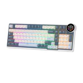 ROYAL KLUDGE 98키 무선 기계식 키보드 3모드 블루투스 2.4GHz USB-C RGB 게이밍 키보드 디스플레이