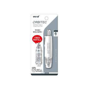 미등록 OVAL 오발 노크식 수정테이프 (본체1+리필1 증정세트) QSR-5061R(F)