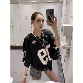 오버핏 레이싱 유니폼 메쉬 브이 져지 남녀공용 워터밤 흠뻑쇼 반팔티 야구티 무대복 단체복 공연복 치어리더복 방송댄스복 에어로빅복 줌바댄스복 줌바웨어