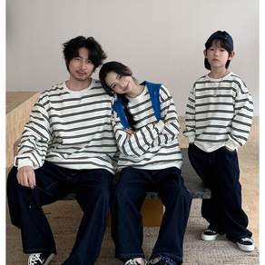 아동 쿠앤크 단가라티 데일리 스트라이프 맨투맨 패밀리룩
